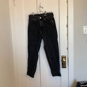 Zara black high rise mom/straight leg jeans